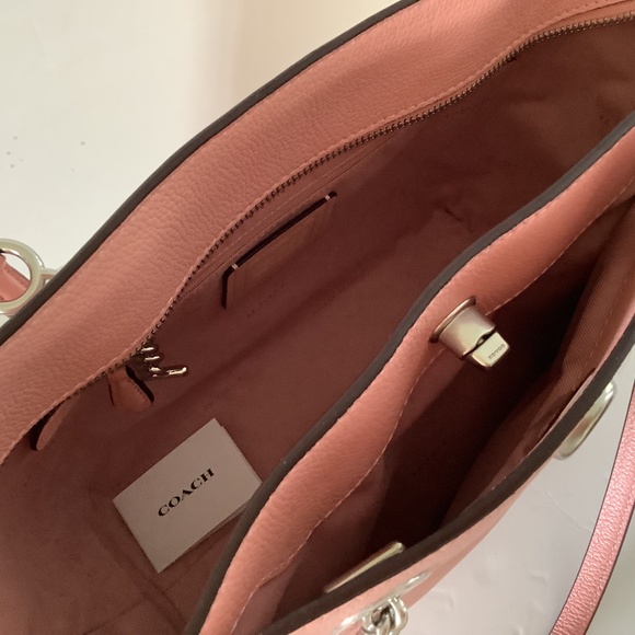 Genuine Coach Pink Handbag with silver chain Hardware brand new - Picture 7 of 11